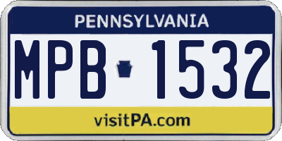 PA license plate MPB1532