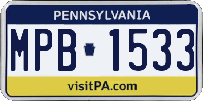 PA license plate MPB1533
