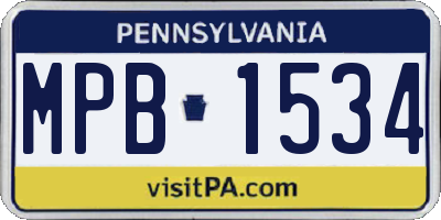 PA license plate MPB1534