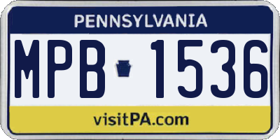 PA license plate MPB1536