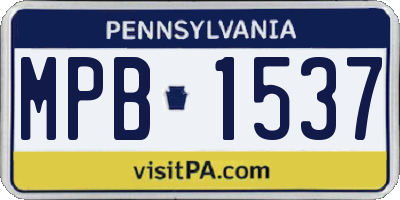 PA license plate MPB1537