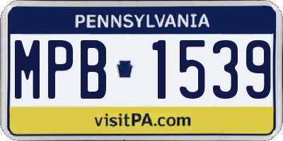 PA license plate MPB1539