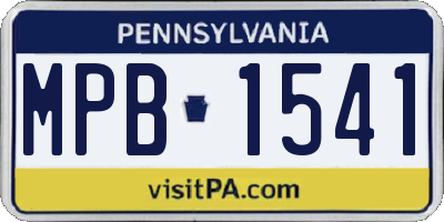 PA license plate MPB1541