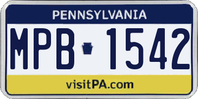 PA license plate MPB1542