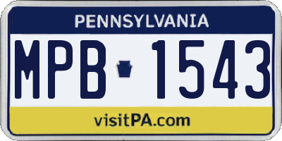PA license plate MPB1543