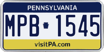 PA license plate MPB1545