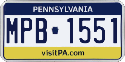 PA license plate MPB1551