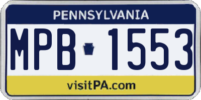 PA license plate MPB1553