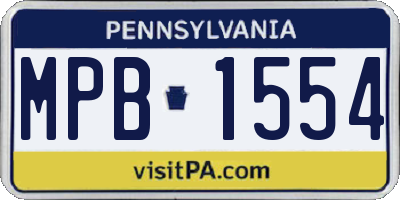 PA license plate MPB1554