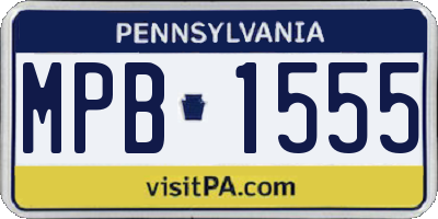 PA license plate MPB1555
