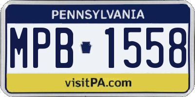 PA license plate MPB1558