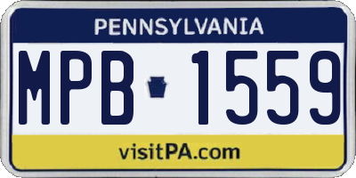PA license plate MPB1559