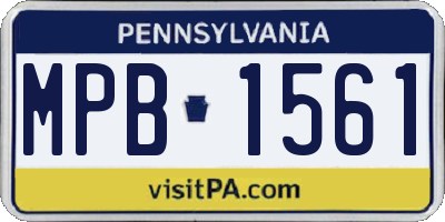 PA license plate MPB1561