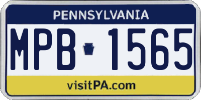 PA license plate MPB1565
