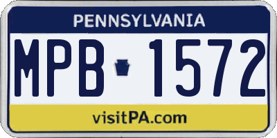 PA license plate MPB1572