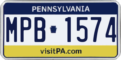 PA license plate MPB1574