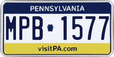 PA license plate MPB1577