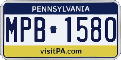 PA license plate MPB1580