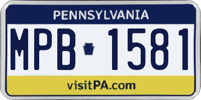 PA license plate MPB1581