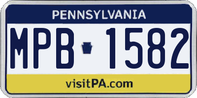 PA license plate MPB1582