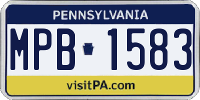 PA license plate MPB1583
