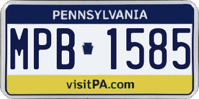 PA license plate MPB1585