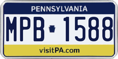 PA license plate MPB1588