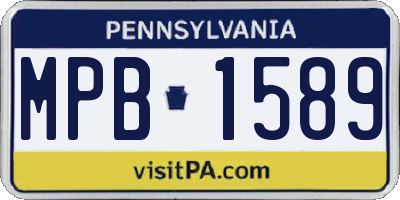 PA license plate MPB1589