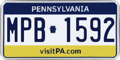 PA license plate MPB1592
