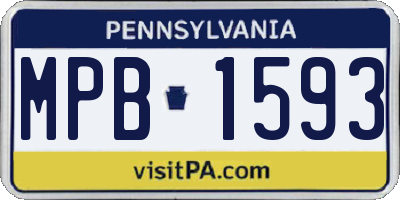 PA license plate MPB1593