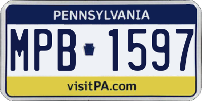PA license plate MPB1597