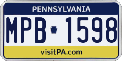 PA license plate MPB1598
