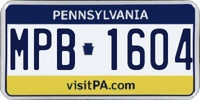 PA license plate MPB1604