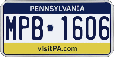 PA license plate MPB1606