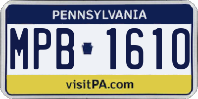 PA license plate MPB1610