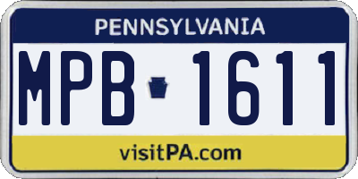 PA license plate MPB1611