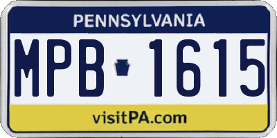 PA license plate MPB1615