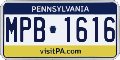 PA license plate MPB1616