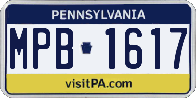 PA license plate MPB1617