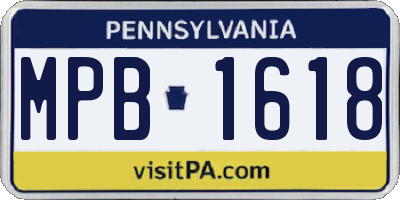 PA license plate MPB1618
