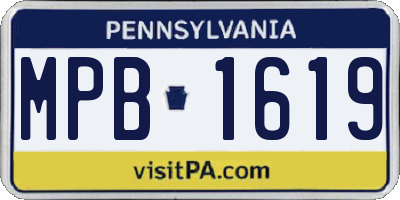 PA license plate MPB1619