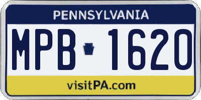 PA license plate MPB1620