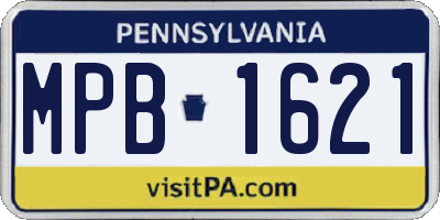 PA license plate MPB1621