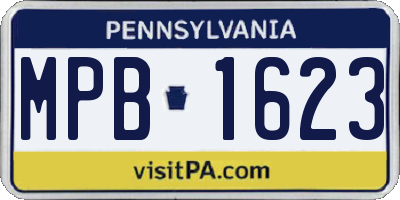 PA license plate MPB1623