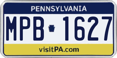 PA license plate MPB1627