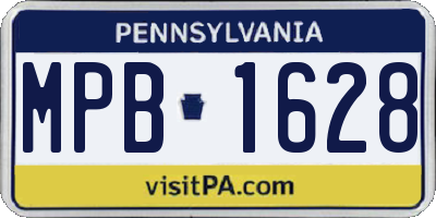 PA license plate MPB1628