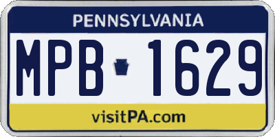 PA license plate MPB1629