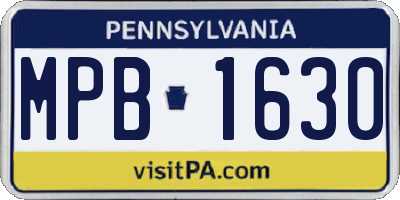 PA license plate MPB1630