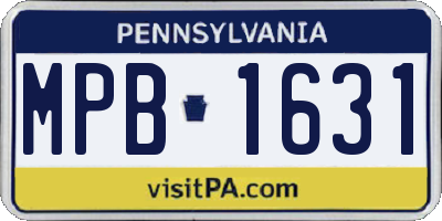 PA license plate MPB1631
