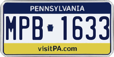 PA license plate MPB1633